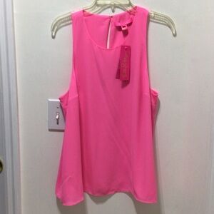 LILLY PULITZER HOT PINK SLEEVELESS TOP SIZE LARGE NEW WITH TAGS $88